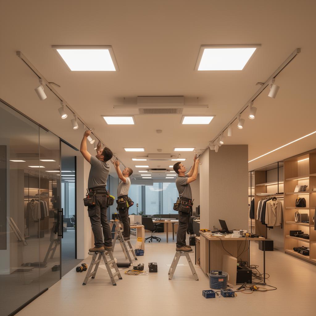 Commercial lighting installation
